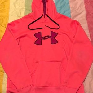 Neon pink Under Armour hoodie